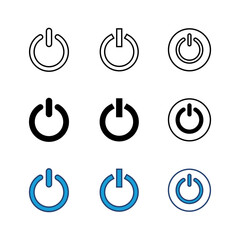 Power icon set. Power Switch Icon. Electric power