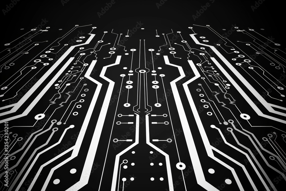 Poster an incredibly captivating and complex circuit board design showcasing intricate glowing patterns and