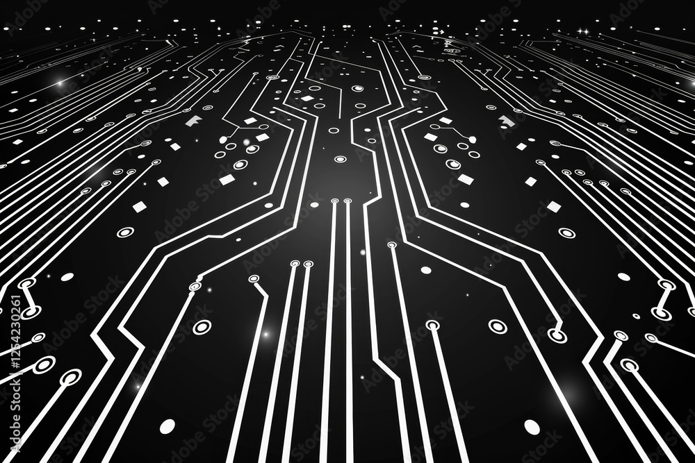 Poster an incredibly captivating and complex circuit board design showcasing intricate glowing patterns and