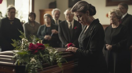 Funeral services, coffin, ceremony
