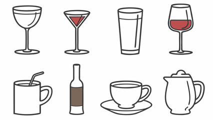 Collection of Various Drinkware and Beverage Containers