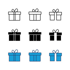 Gift icon set. gift vector icon. birthday gift