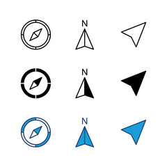 Compass icon set. arrow compass icon vector