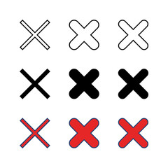 Obraz premium Close icon set. Delete icon vector. cross sign