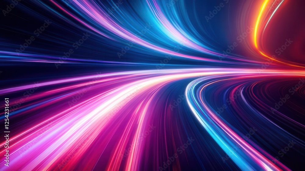Poster abstract long exposure dynamic speed light trails background for futuristic concepts
