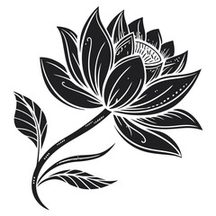 black and white flower