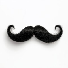 Black Moustache Isolated on Pure White Background High Resolution Minimalist Design for Commercial Branding Projects