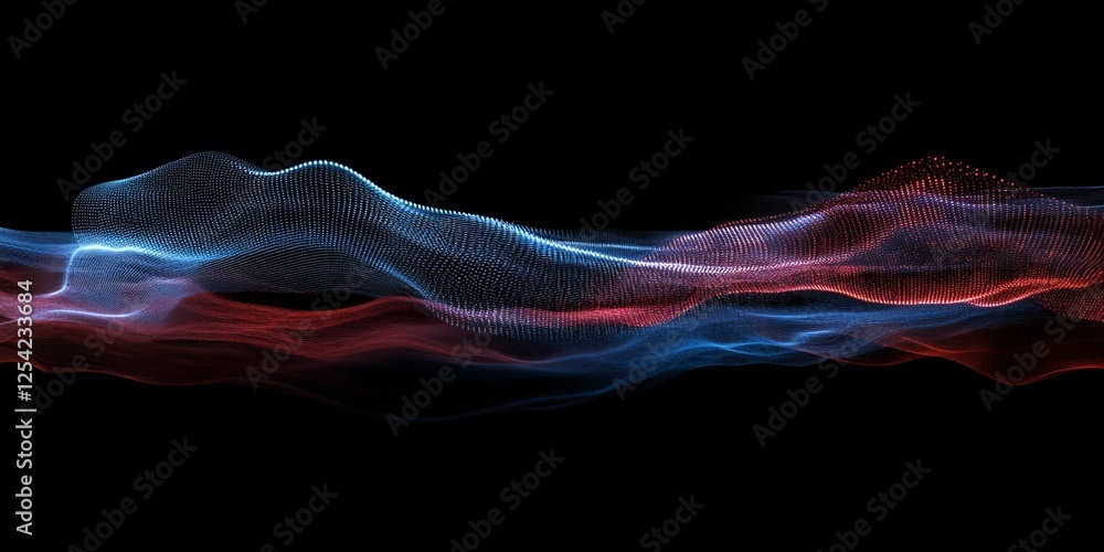 Poster Abstract Red Blue Wave Data Flow Background