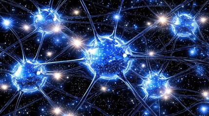 Fototapeta premium Neural Network, Space, Connection, Brain Function, Scientific