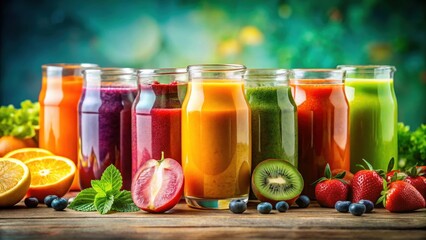 Vibrant colorful juice blending, healthy, natural ,  healthy, natural , nutrient-packed, refreshing