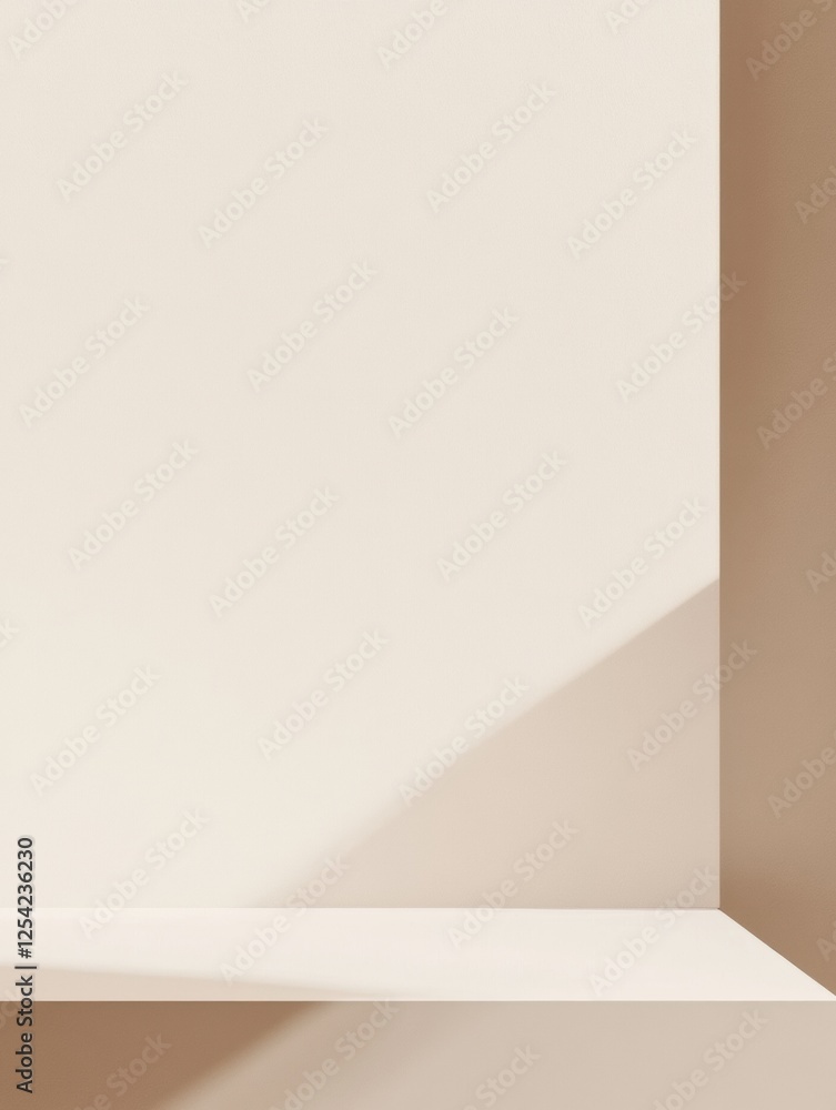 Poster Solid color minimalism with a thin line at the bottom creating a modern aesthetic in interior design. Generative AI