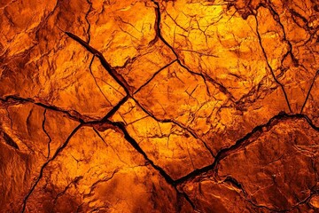 Orange red brown rock texture with cracks. Rough mountain surface. Close-up. Stone background for design.