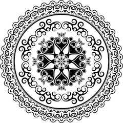 Circular flower Mandala pattern. Vintage decorative elements, decorative ornament, ethnic oriental style. Vector Illustration.