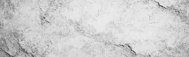 White concrete wall texture. Light gray cement grunge background with space for design. Web banner. Wide.