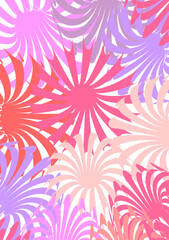 The background image is in pink tones, using shapes to arrange. Composition with gradation used for graphics
