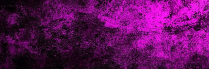 Black fuchsia purple abstract background. Toned rough concrete wall surface. Background with space for design. Web banner. Wide.
