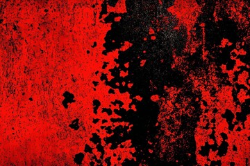 Red black grunge texture. Toned old rusty metal surface.