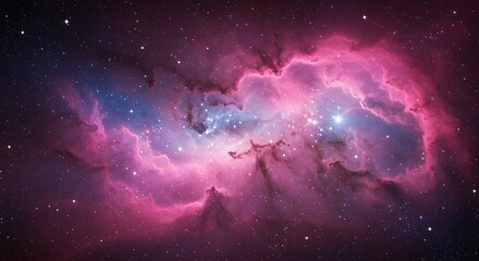 Fototapeta premium Cosmic nebula-inspired textures with vibrant colors and glowing stars