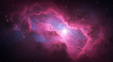 Obraz premium Cosmic nebula-inspired textures with vibrant colors and glowing stars