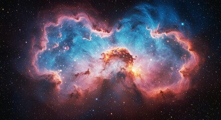 Fototapeta premium Cosmic nebula-inspired textures with vibrant colors and glowing stars