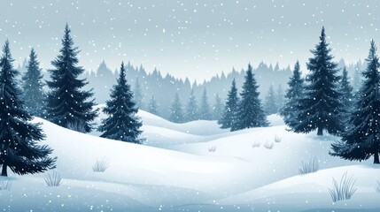 Fototapeta premium Pixel Art Snowy Forest Landscape