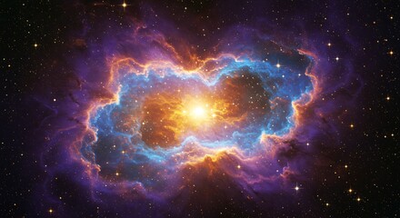 Fototapeta premium Cosmic nebula-inspired textures with vibrant colors and glowing stars