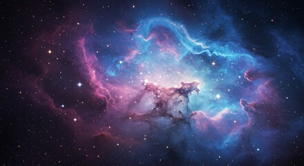 Cosmic nebula-inspired textures with vibrant colors and glowing stars