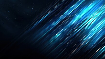 Abstract Blue Light Streaks on Dark Background
