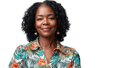 Smiling senior businesswoman posing on transparent background