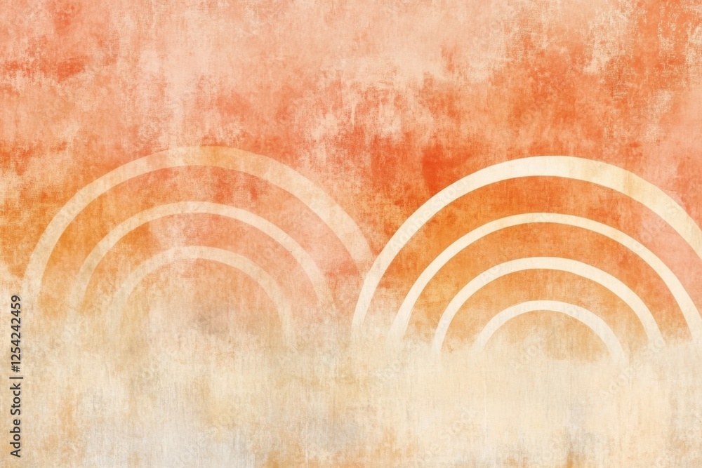 Poster hand-drawn concentric circles with soft lighting on a textured neutral background for illustrative a