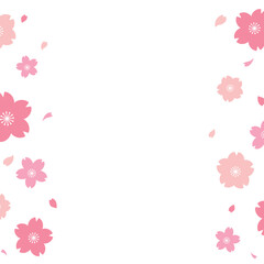 シンプルかわいい桜の正方形背景枠
