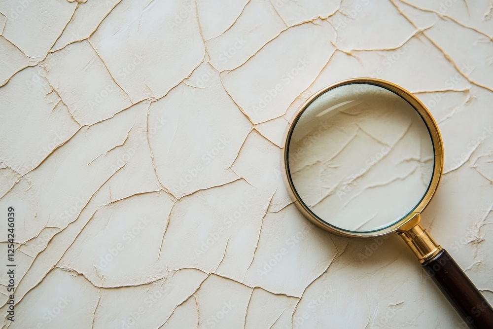 Aufkleber exploring dry and flaky skin texture through a magnifying glass. generative ai