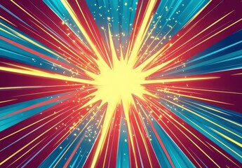 abstract comic background with zoom line and lightning vecto