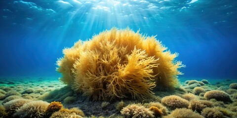 Gelatinous Sea Moss Growing in Ocean Depths, sea moss, underwater plants, sea moss, underwater plants