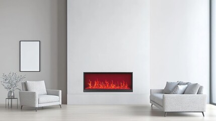Modern Living Room With Electric Fireplace