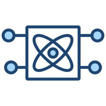 Quantum Parallelism Blue Icon