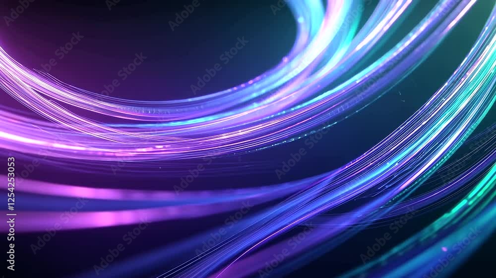 Poster futuristic digital network with interconnected glowing lines and nodes.