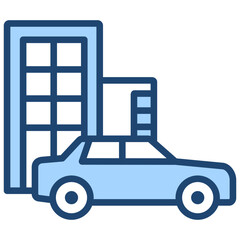 Urban Mobility Blue Icon