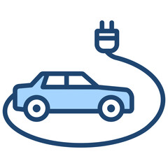 Electric Vehicle Blue Icon