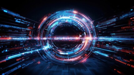 Fototapeta premium Abstract Glowing Circle Digital Art