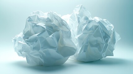 Fototapeta premium Crumpled paper balls forming a creative sculpture, symbolizing teamwork and innovation.