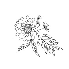 abstract floral illustration hand drawing 