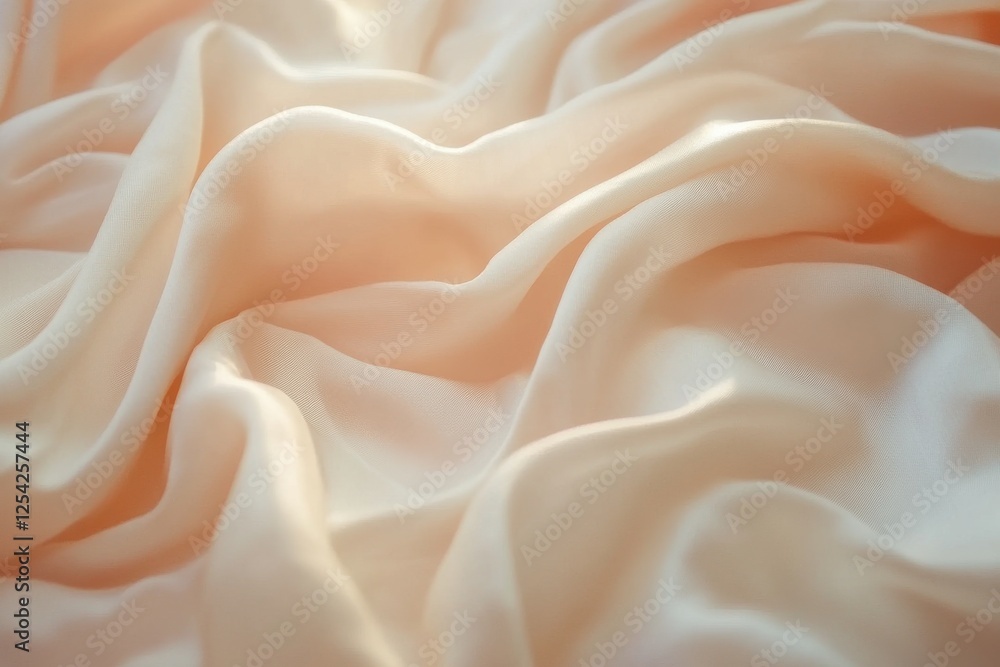 Poster soft textured canvas in warm lighting with a neutral background capturing the elegance of silk texti