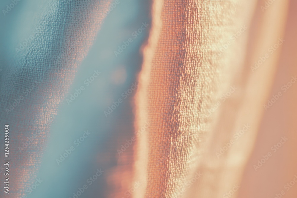 Poster textured canvas fabric with warm lighting pairs bringing life to textile design in a neutral backgro