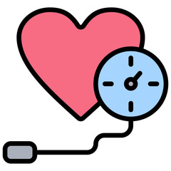 High Blood Pressure Outline Color Icon