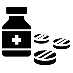 Fototapeta premium Aspirin Therapy Glyph Icon