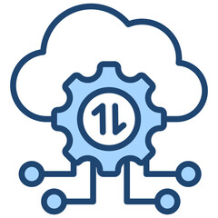 Cloud Computing Blue Icon