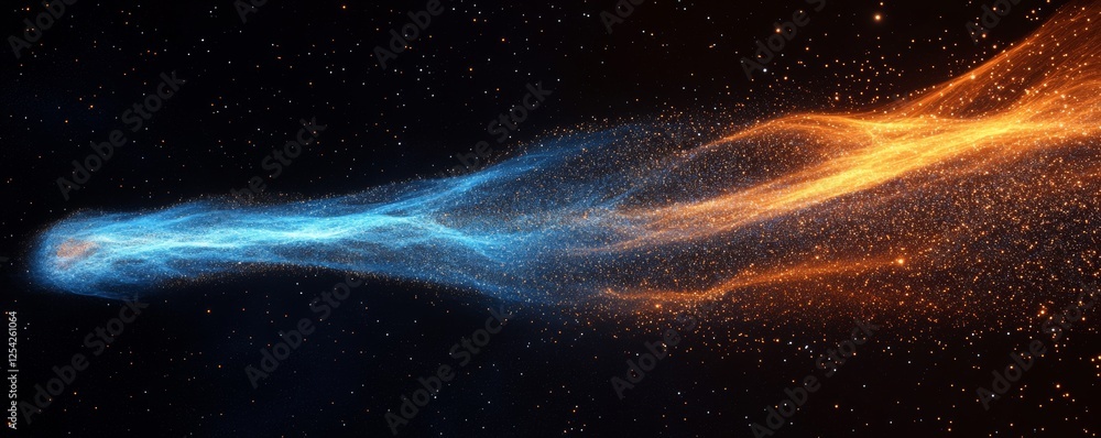Canvas Prints dual comet trails across starry space