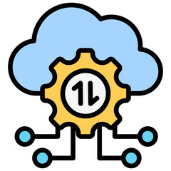 Cloud Computing Outline Color Icon