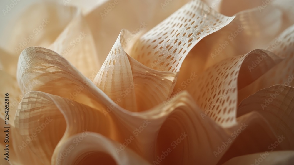Poster intricate patterns of a delicate paper flower showcasing craftsmanship and design elements